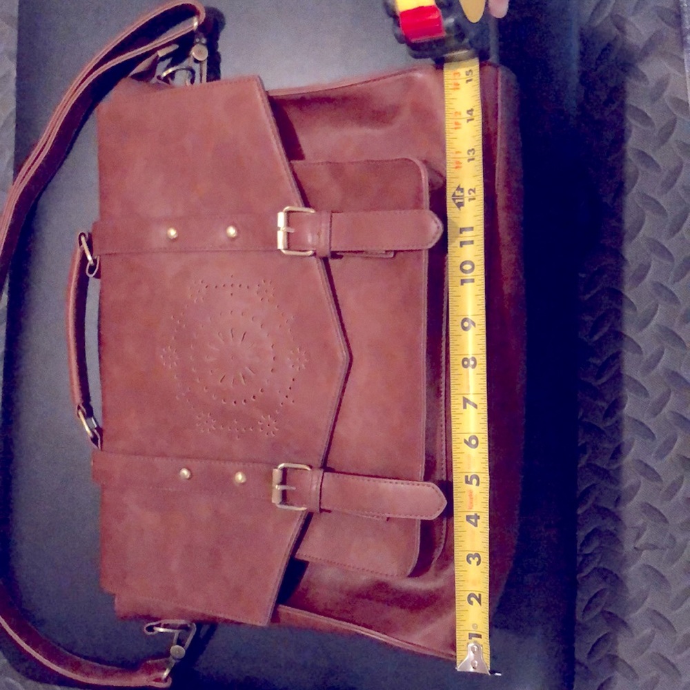 SoSatchel Brown Briefcase Messenger Crossbody Computer Bag - Picture 4 of 7